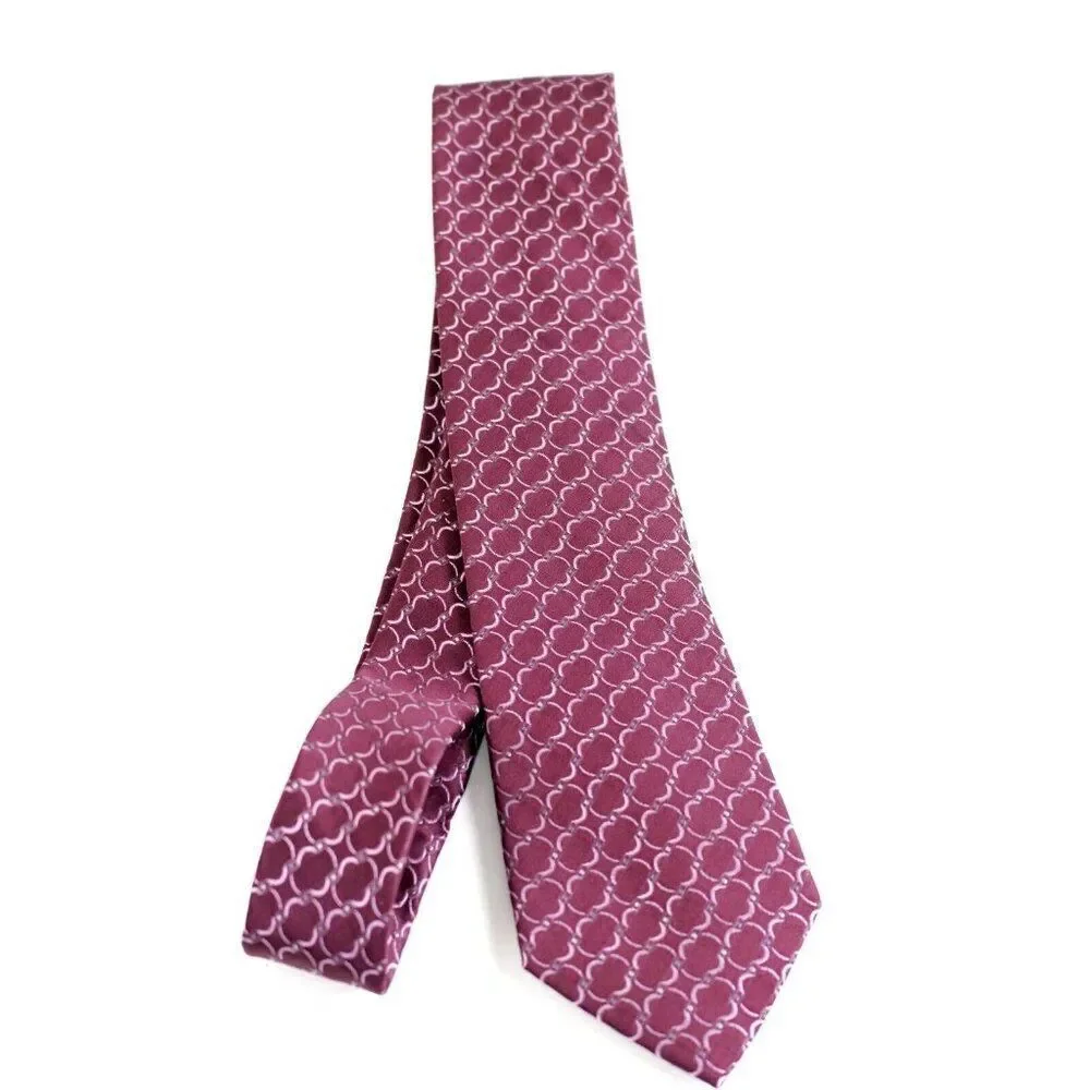 Calvin Klein‎ Red Burgundy Geometric Woven Tie